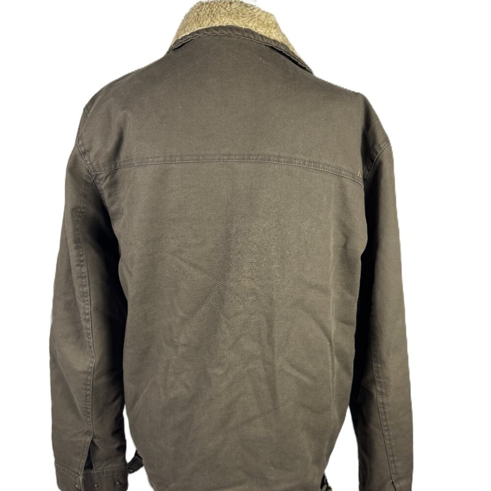 Men Warm Jacket Barn Coat Kirra Brown Fleece Collar Flannel Lining 7 Pockets M - Picture 4 of 11